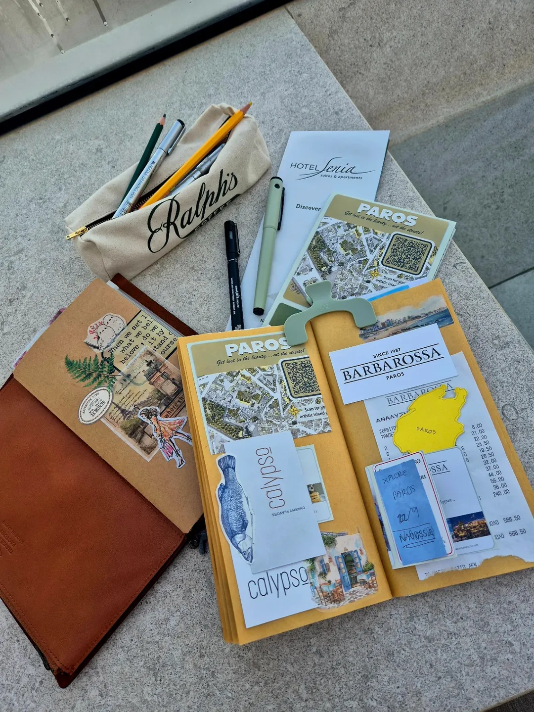 Add different textures to your travel journal