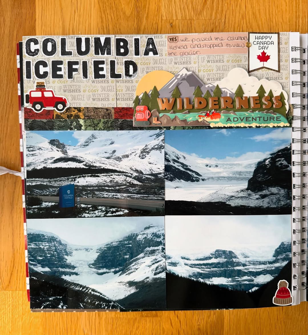 Columbia Icefield travel scrapbook