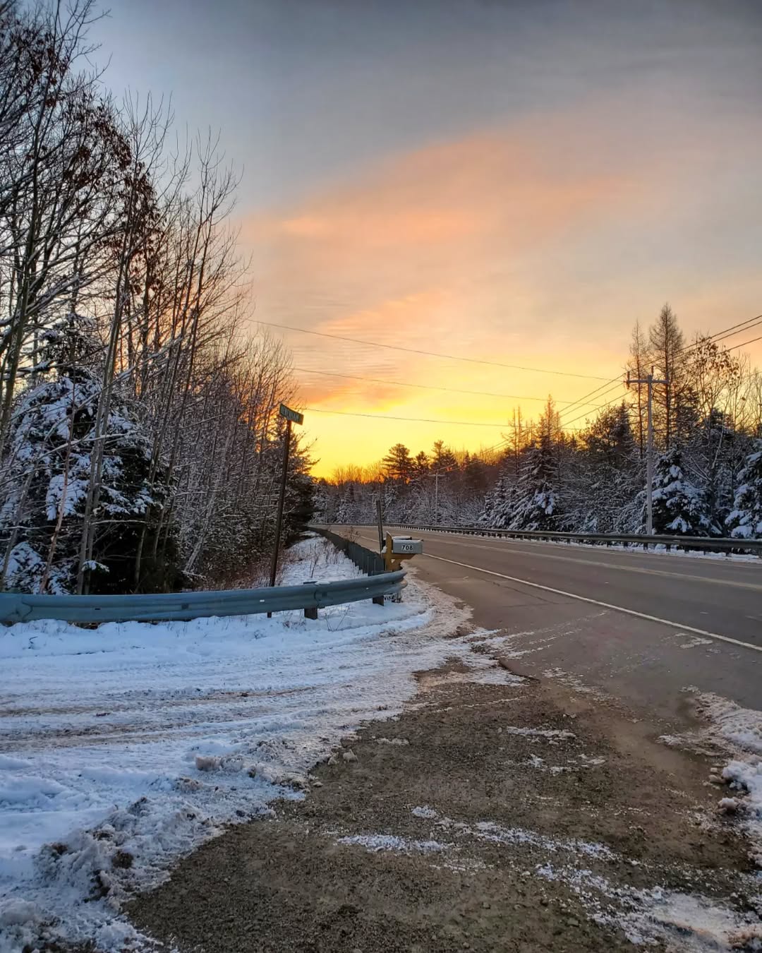 Route 1 in winter, Maine