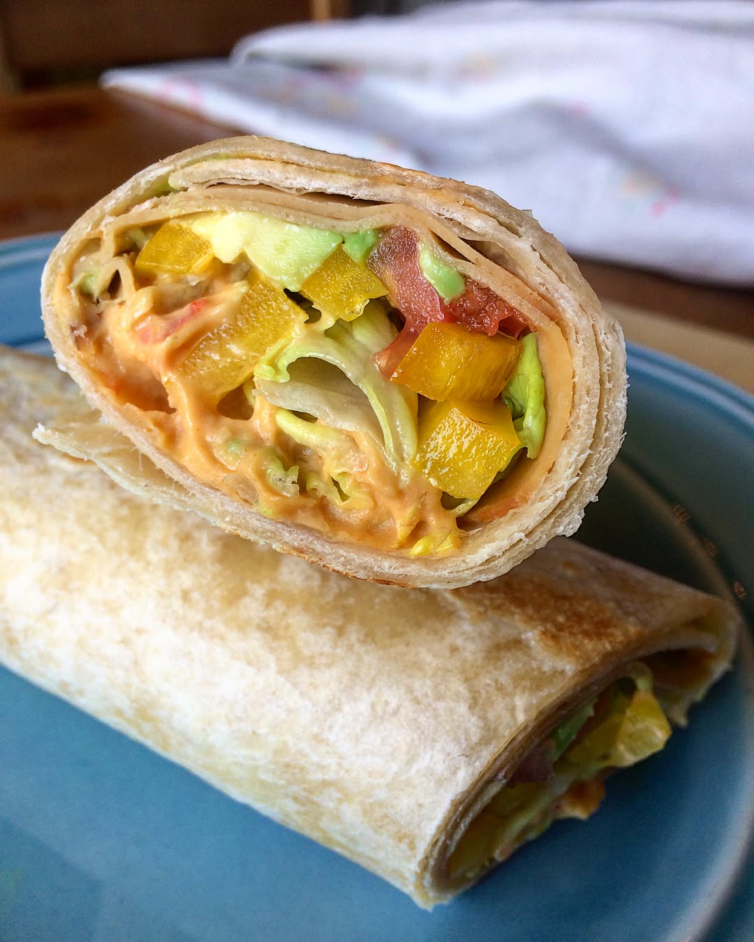 Hummus wraps for lunch