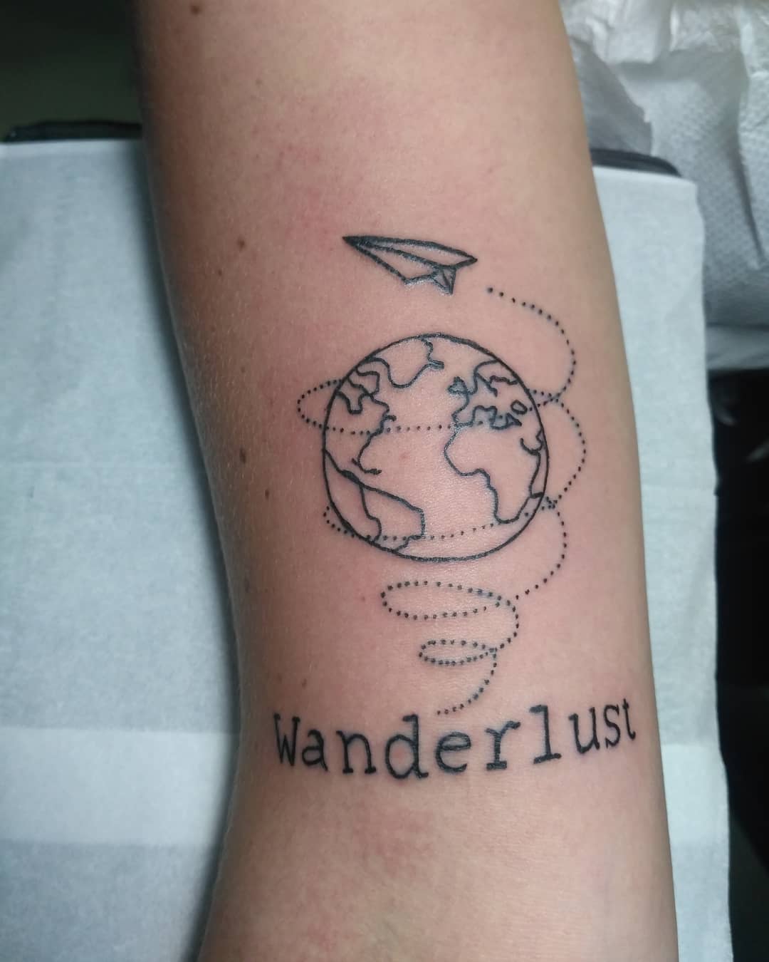 Globe tattoo
