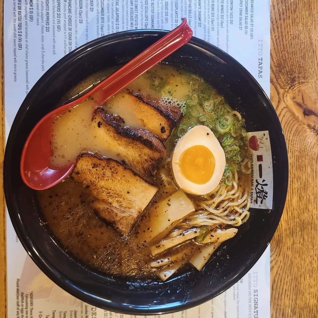 Eating Ramen at Itto Ramen Bar & Tapas in Asheville
