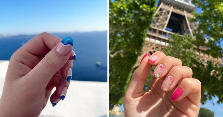 Travel themed nails