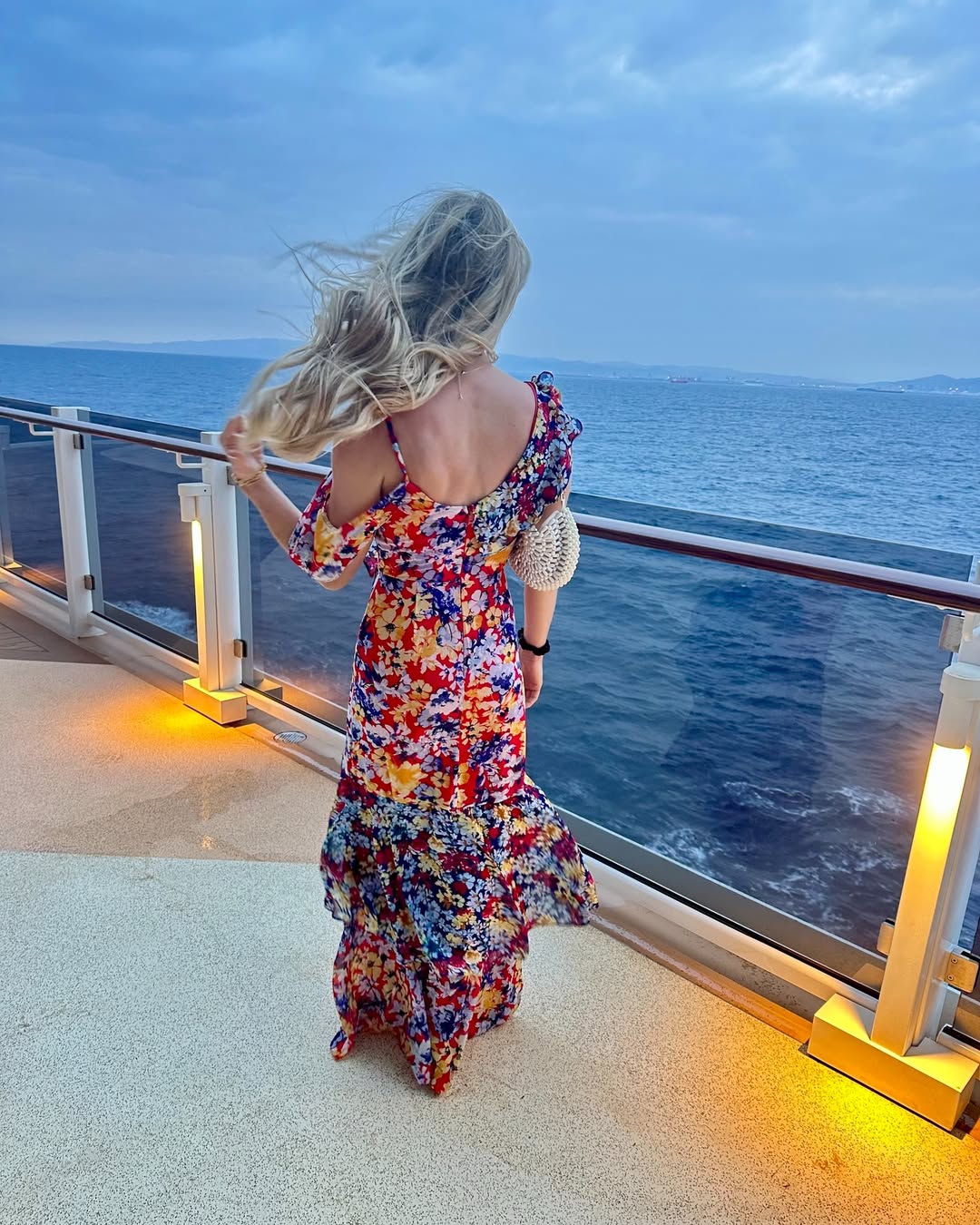 Floral off-shoulder tiered maxi dress