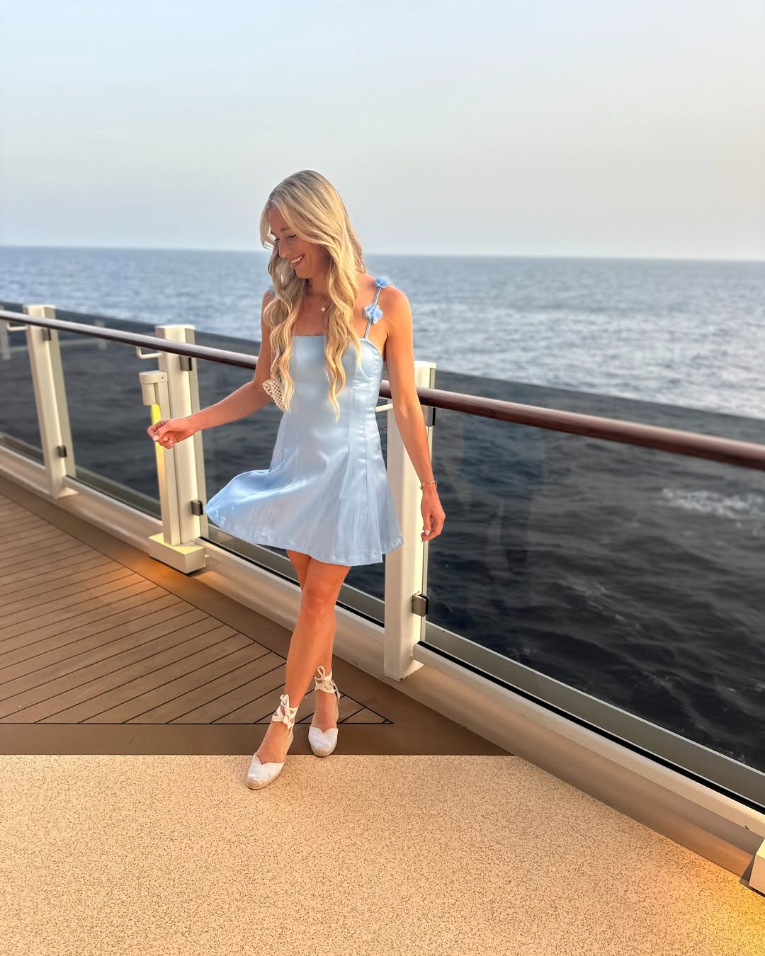 Light blue satin sundress