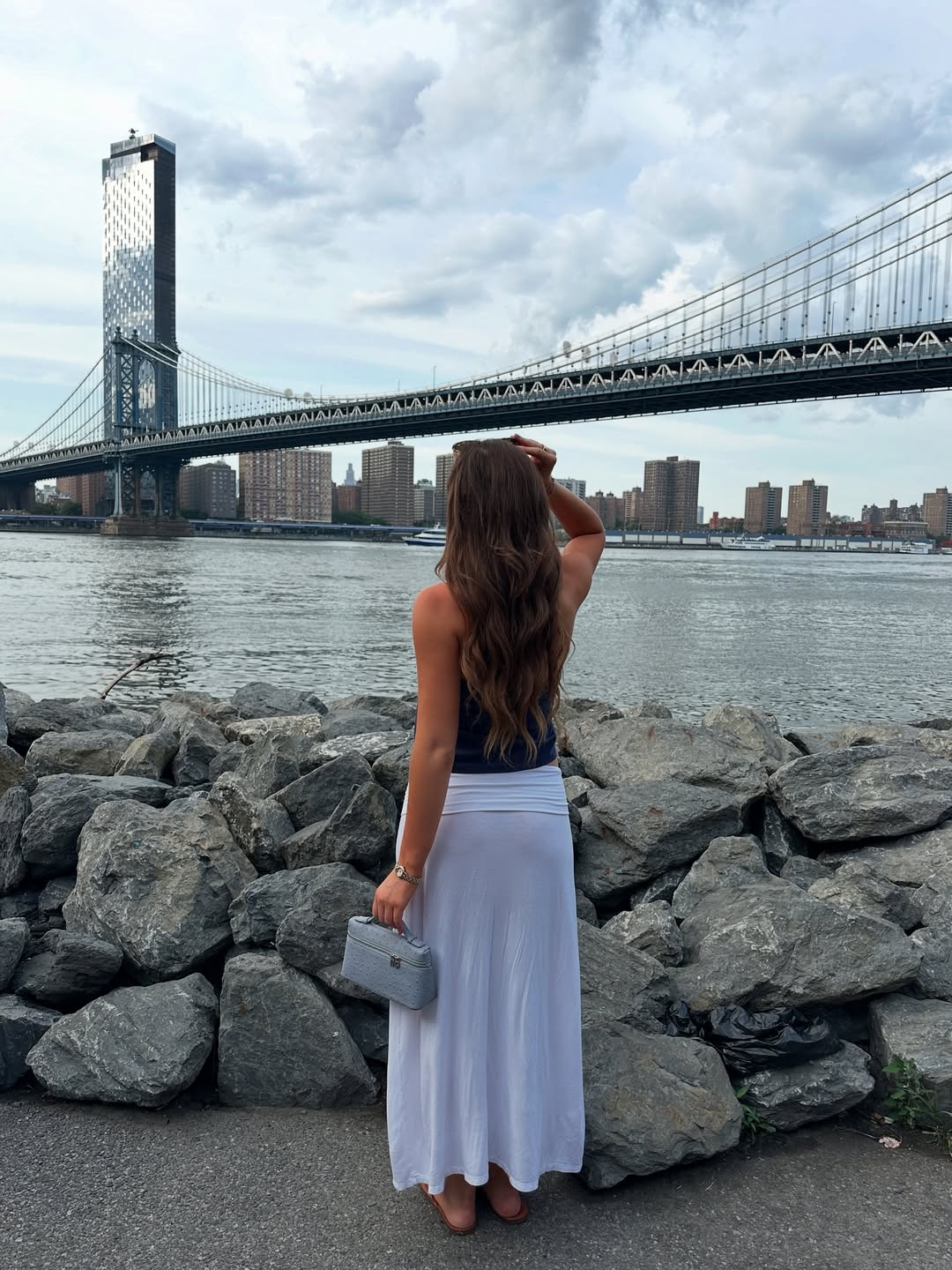 Light colored linen dress