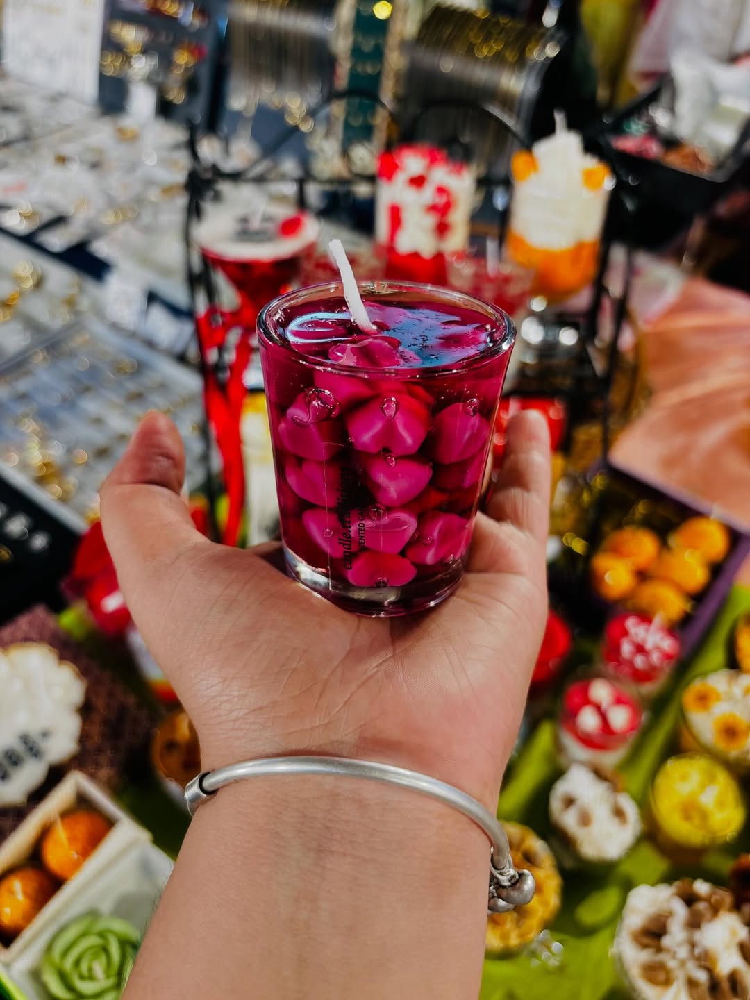 Scented candles add to the relaxation vibes