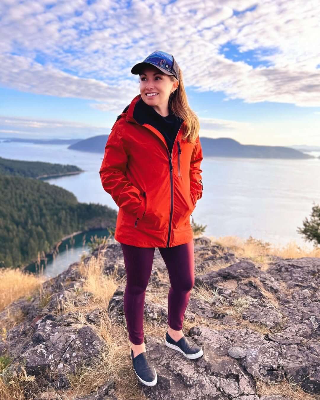 Bright red shell jacket