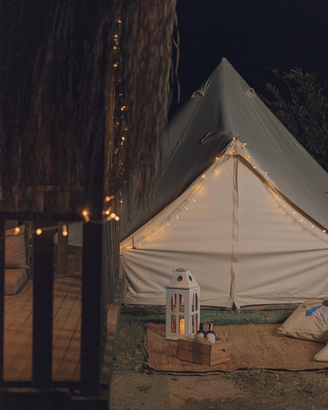 Even a small lantern can bring personality and charm to your glamping setup
