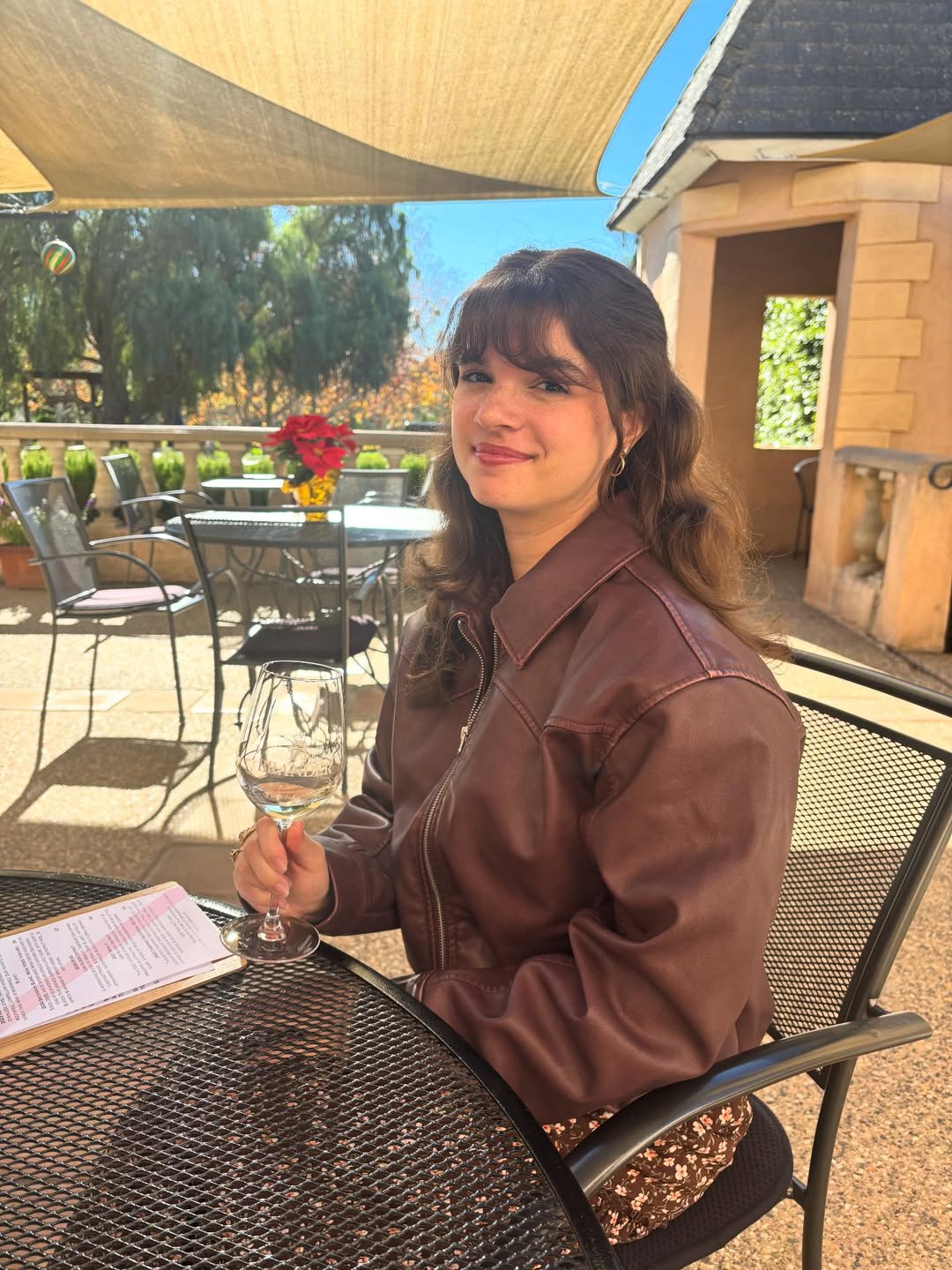 Wearing a jacket for evening breeze