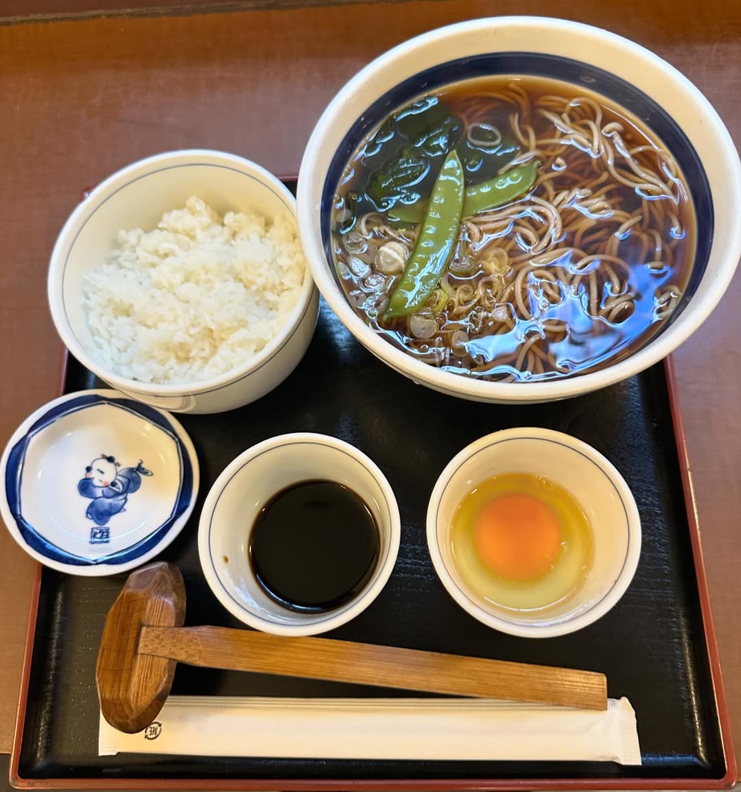 Kake soba, rice and egg